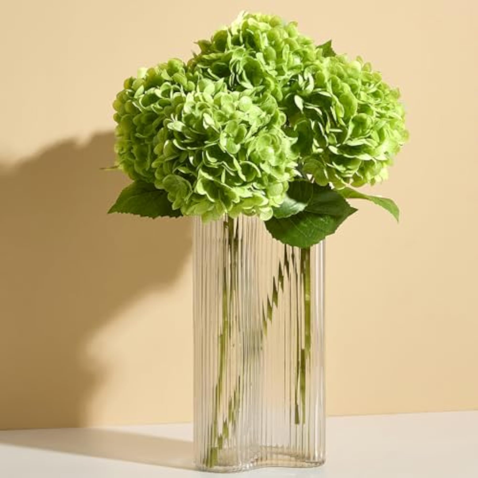20" Real Touch Hydrangea Artificial Flowers, Green